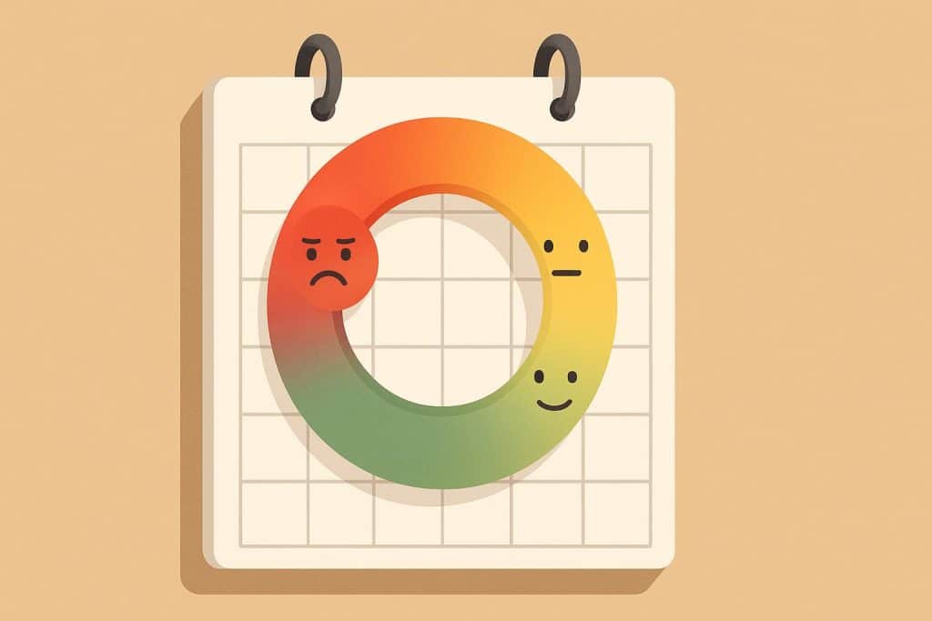 When Your Calendar Starts Revolving Around How You Feel Personal planner with mood tracking stickers and colorful notes reflecting emotional well-being