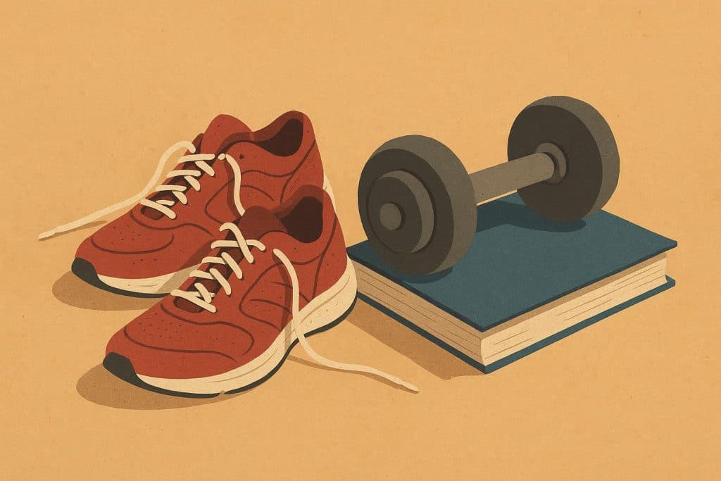 Why Rest Days Aren’t Always As Restful As They Sound Exercise equipment in a quiet living room, symbolizing active rest and recovery challenges