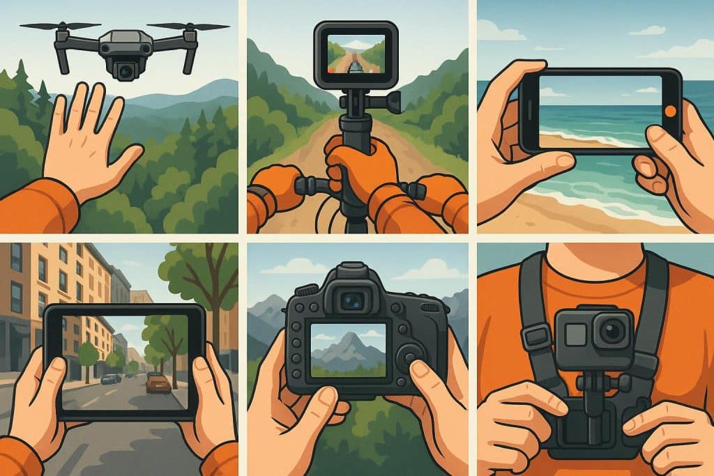 Creator using wearable camera to film first-person perspective content for social media platforms