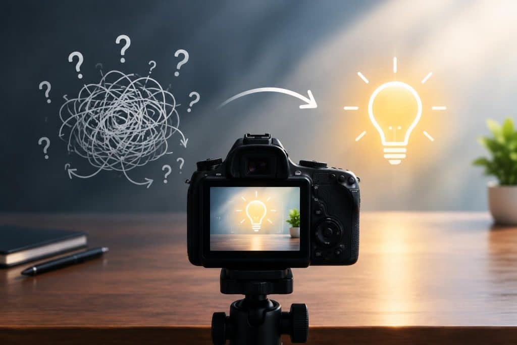 On-Camera Confidence: How Executives Prepare for Video, Panels, and Keynotes Business executive practicing communication skills in front of a camera for effective messaging